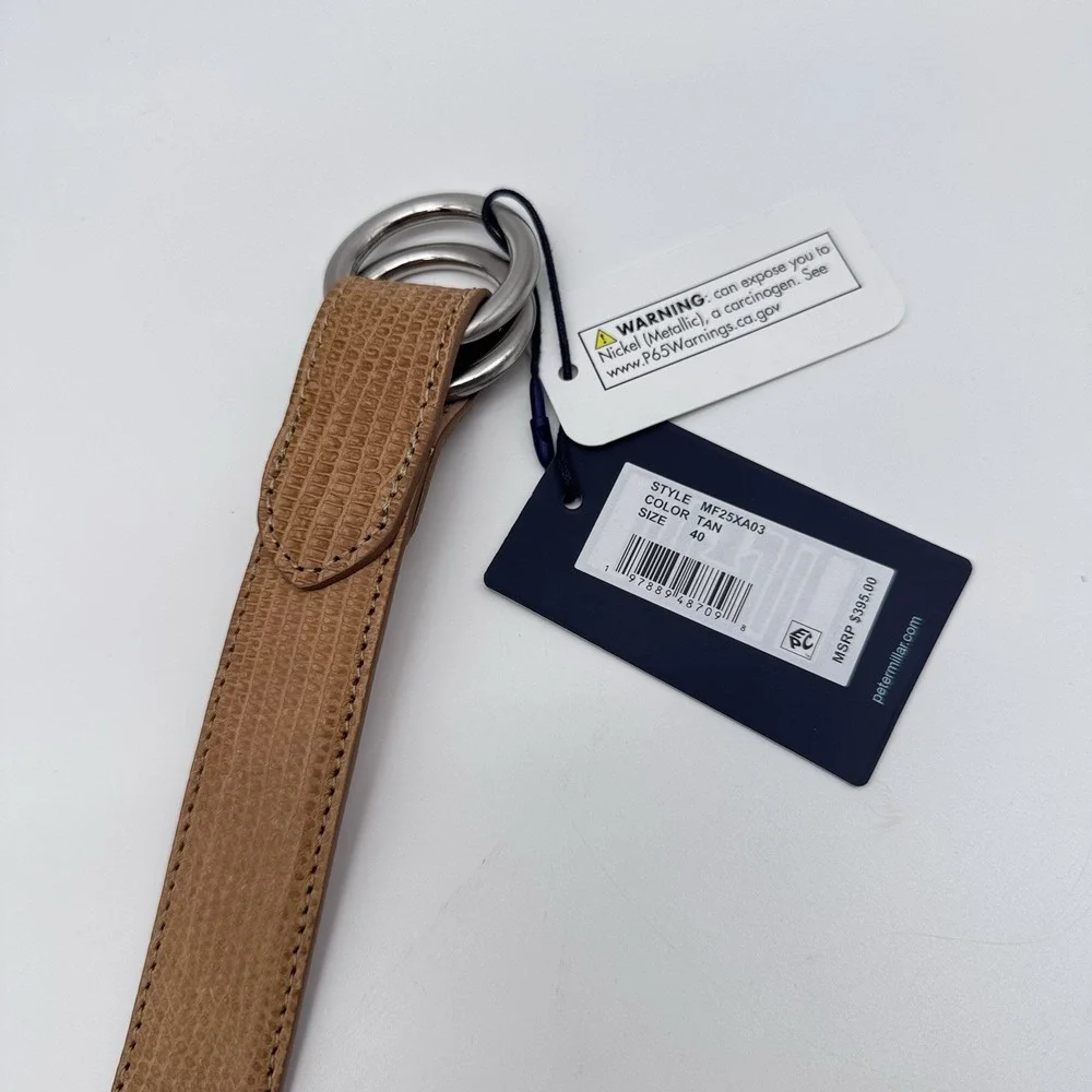 PETER MILLAR Crown Crafted Genuine Exotic Leather O-Ring Belt Size 40 MSRP $395